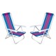 Set x2 Silla reclinable 4 posiciones aluminio ROSA