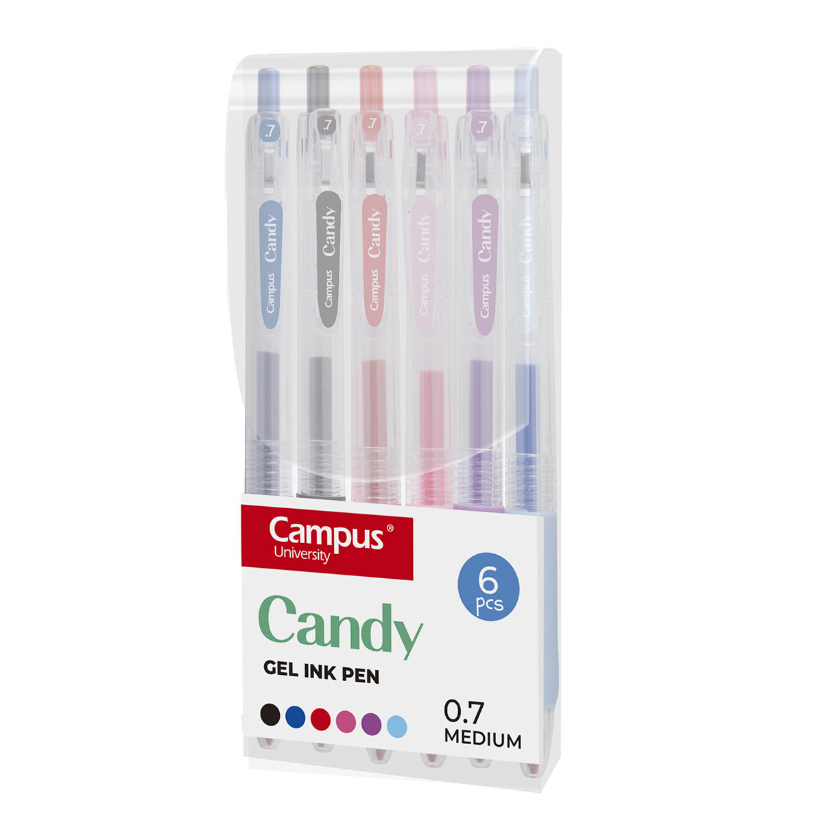 Lapicera Gel 0.7 Candy 6 colores surtidos Campus 