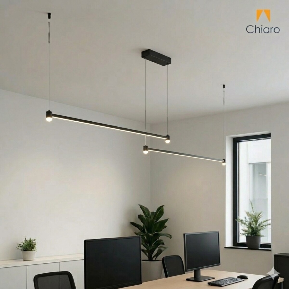 Colgante Led lineal doble color negro 40w Dimerizable 