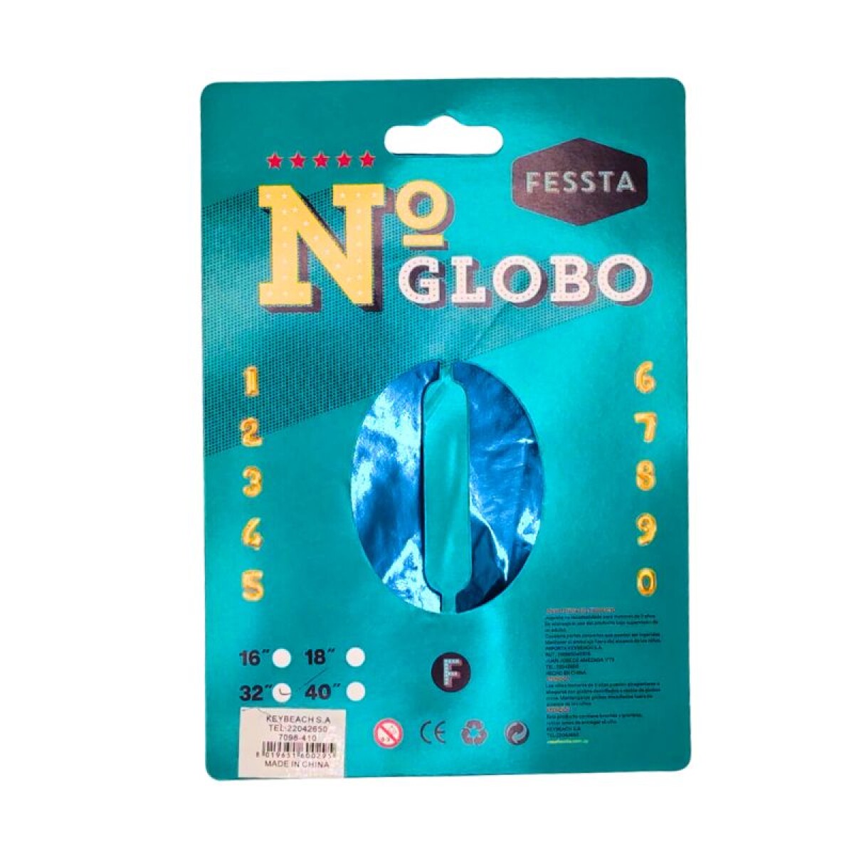 Globo Número Fessta 32" Azul - Cero 