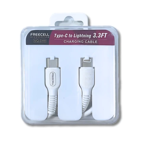 Cable tipo C a Lightning 1 metro FREECELL caja acrìlico Cable tipo C a Lightning 1 metro FREECELL caja acrìlico