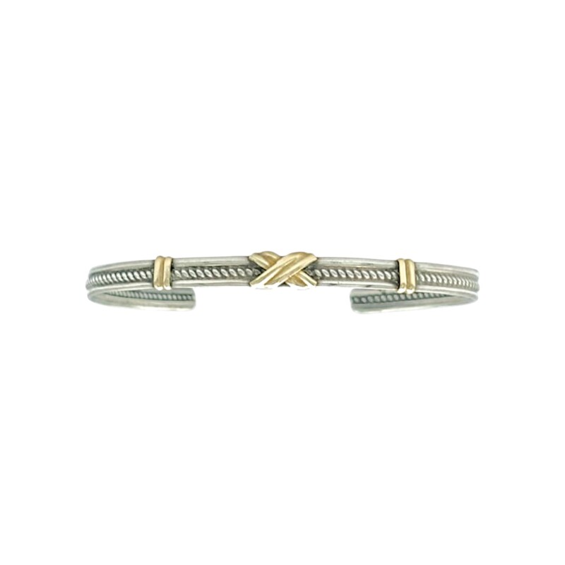 Brazalete Cruz-Plata y Oro-Sin piedra- BR5002 sinpiedra