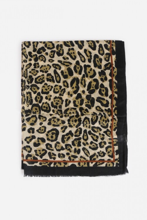 Pashmina animal print detalle lineal animal print