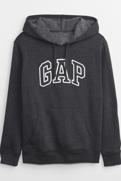 Buzo Canguro Logo Gap Mujer Charcoal Heather