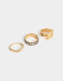 Sets Anillos Metal diferenciado Set 3 Anillos Con Mesh - Dorado
