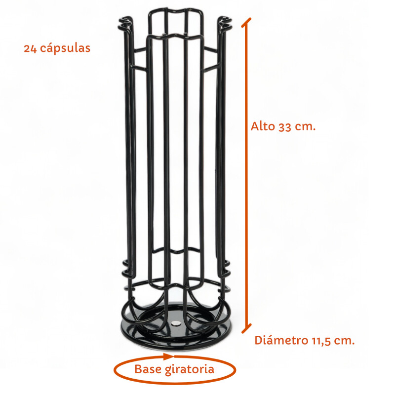 Soporte Giratorio Para 24 Capsulas De Café Negro