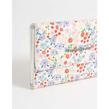 Billetera Color Block Estampado Flores