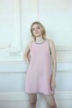 Vestido Orquídea Rosa Beige y Verde seco