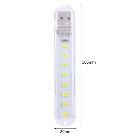 ACCESORIO INTERIOR - LINTERNA LED USB 8 LED JGO - ACCESORIO INTERIOR - LINTERNA LED USB 8 LED JGO -