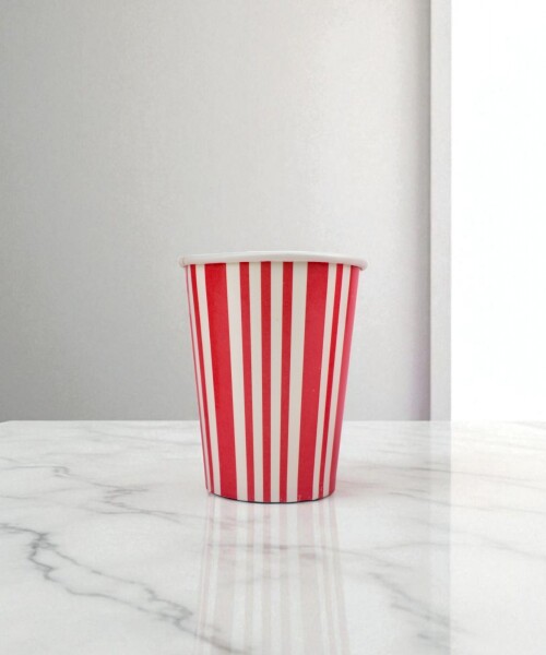 Vaso polipapel 8 oz ROJO LINES