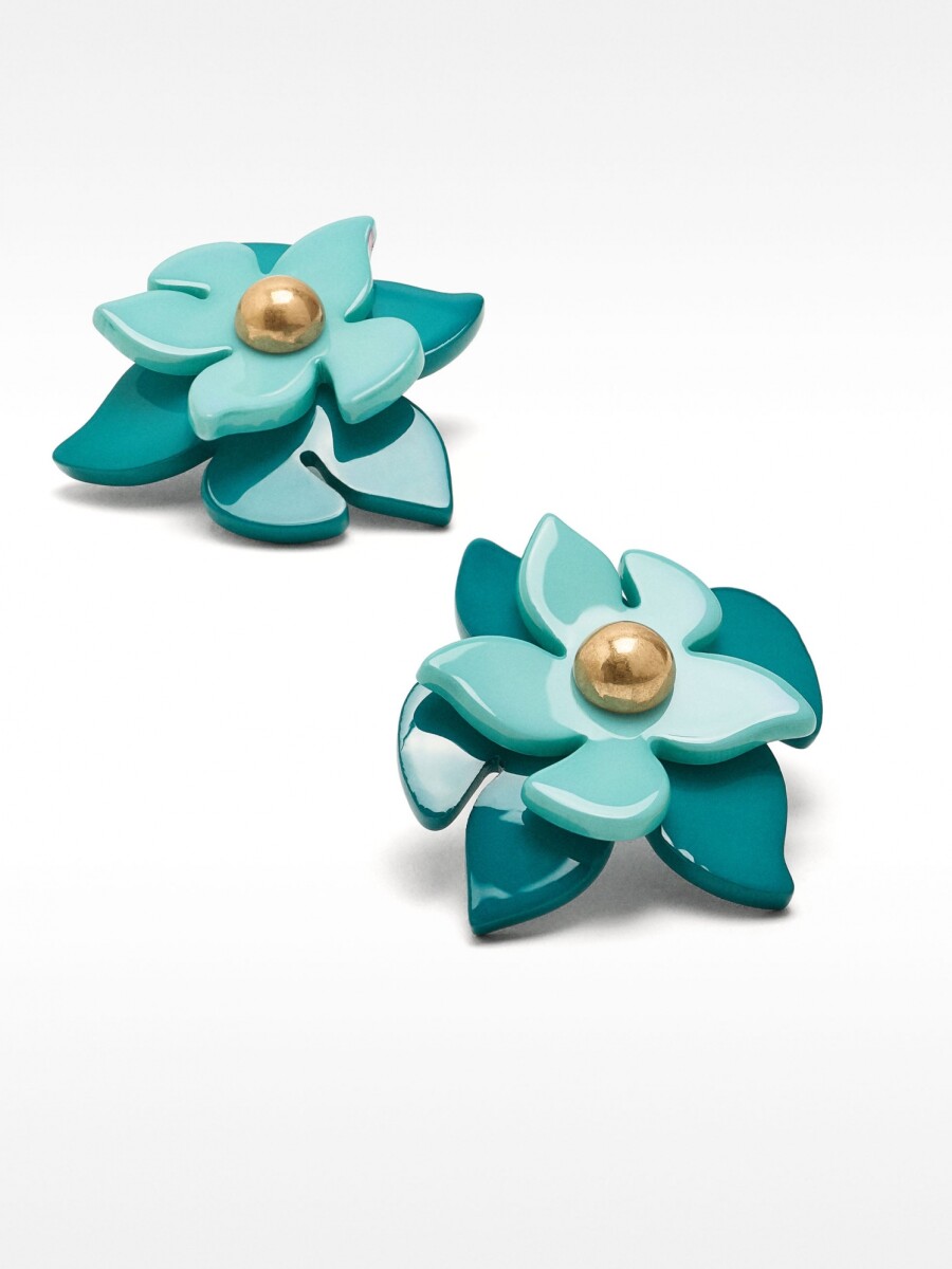 Pendientes Con Flor Doble multicolor