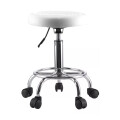 Banquito Giratorio Taburete Ajustable Rueditas Peluquería Blanco