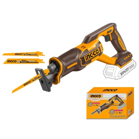 Sierra Sable A Batería Ingco CRSLI2108 20V P20S Brushless AMARILLO-NEGRO