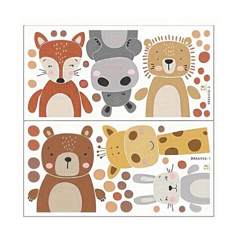 Vinilo Decorativo Infantil Animales de la Selva 60 x 30 cm Marrón 2