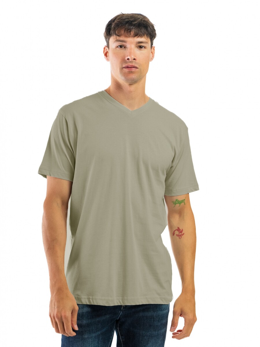 Remera Algodón Cuello V - Verde 