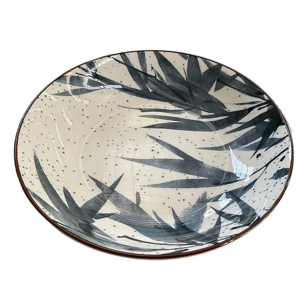 PLATO HONDO 20x5CM HOJAS AZUL 