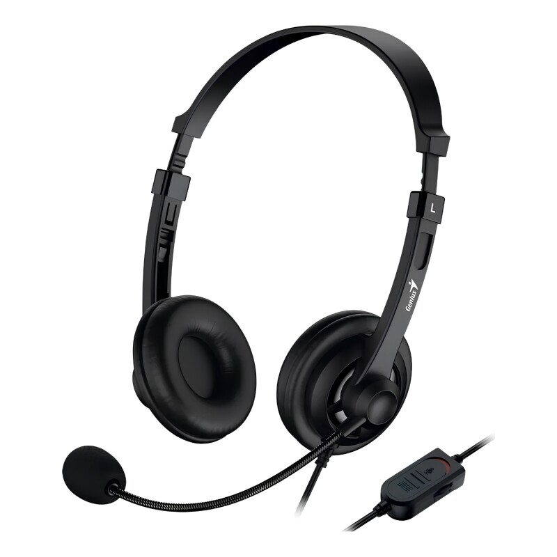 Auriculares Genius HS-220U USB con Mic y Sonido Negro Auriculares Genius HS-220U USB con Mic y Sonido Negro