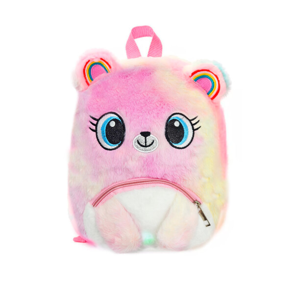 Mochila Escolar Infantil Efectos Luz Led Rgb Diseño Colores Variante Rosa Amarillo