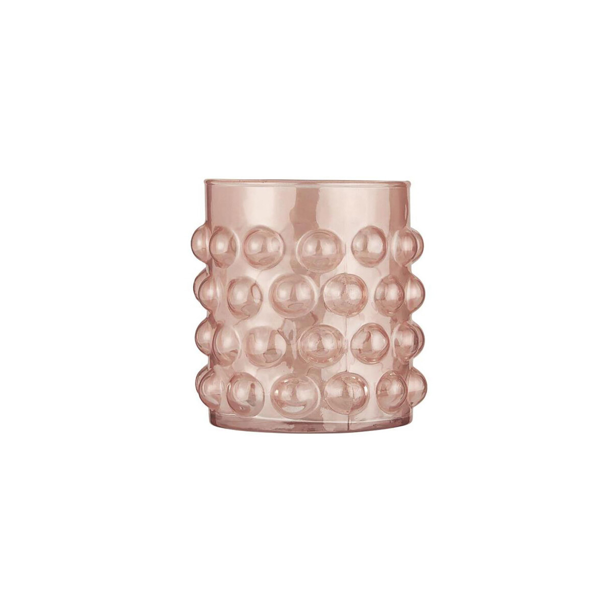 CANDELABRO - VIDRIO ROSA BURBUJAS 