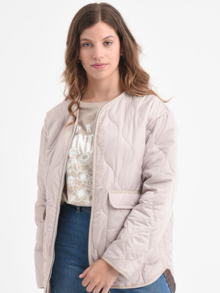 Campera capitoneada Beige