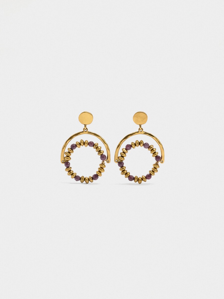 Pendientes De Arco Con Aro violeta