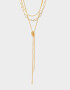 Collares Cortos Multi Cadenas Collar Layer Con Nudo - Dorado