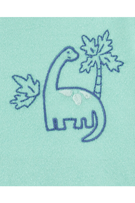 Set dos piezas de algodón, short y remera, diseño dino Sin color