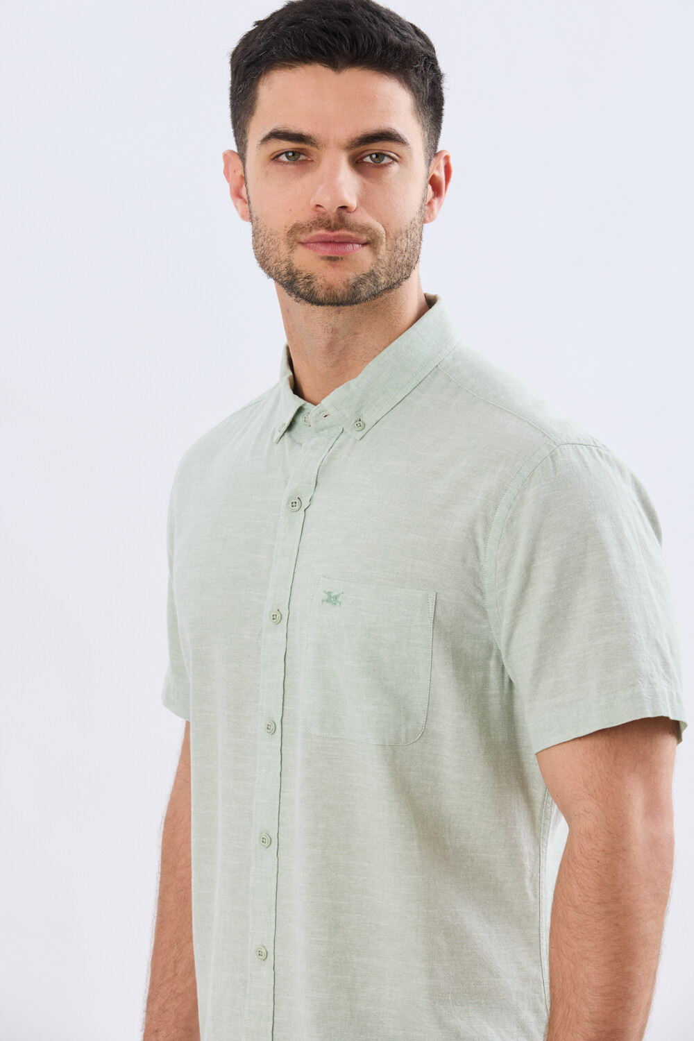 CAMISA LISA DE LINO Menta