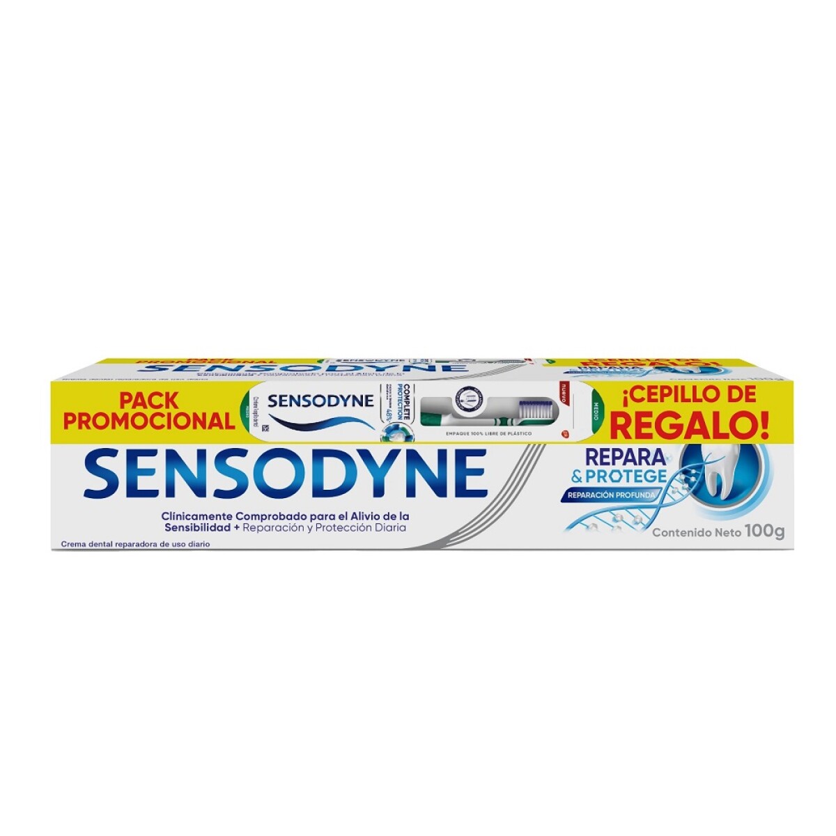 Pasta De Dientes Sensodyne Rep.&protege 100grs+cepillo Medio 