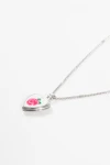 Collar dije cora rosa plateado
