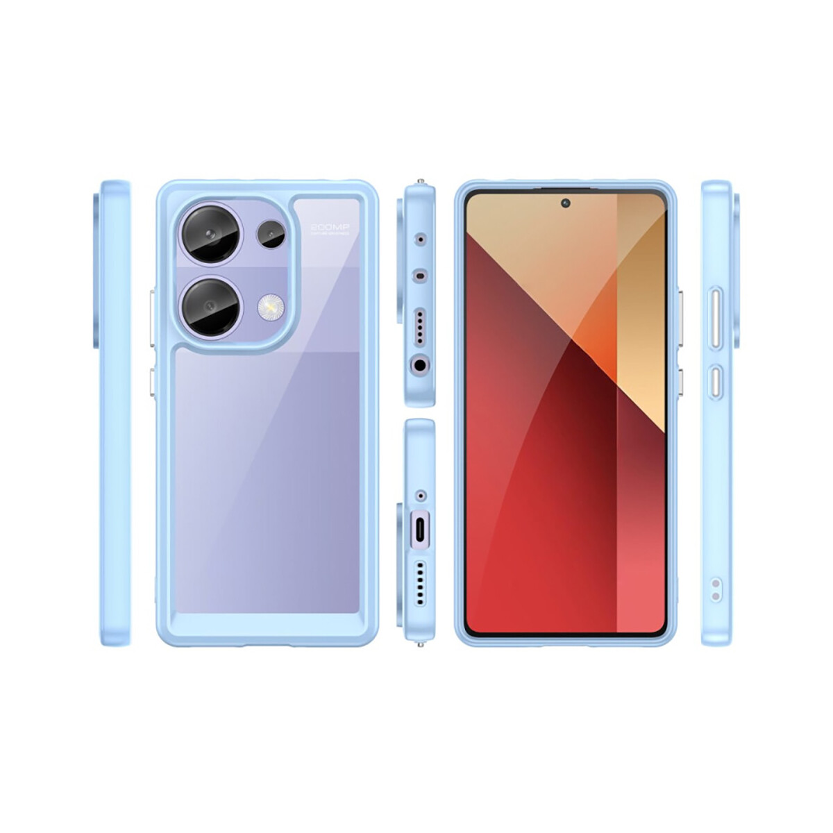 Case Transparente con Borde de Color Xiaomi Note 13 Pro Lilac