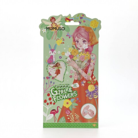 TATUAJES TEMPORALES (NIÑA Y FLORES) TATUAJES TEMPORALES (NIÑA Y FLORES)