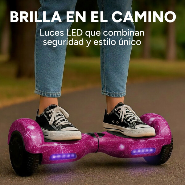 Skate Electrico Hoverboard Gogreen Musica Bt Luces Patineta Diseño Violeta