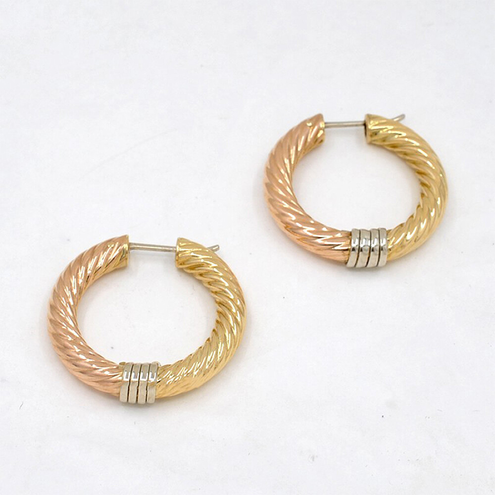 Aros En Oro 18K En Tres Tonos Aros En Oro 18K En Tres Tonos