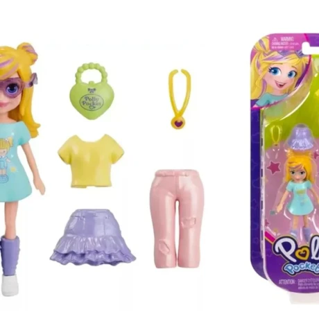 Figura Polly Pocket con Pequeño Pack de Moda AMARILLO
