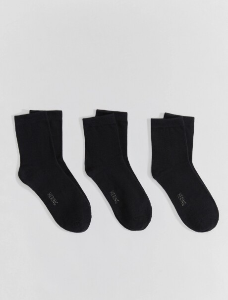 KIT DE 3 PARES DE MEDIAS UNISSEX LARGO MEDIO NEGRO