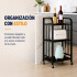 Rack 3 Estantes Metal Rueditas Mueble Organizador Estanteria Variante Color Negro