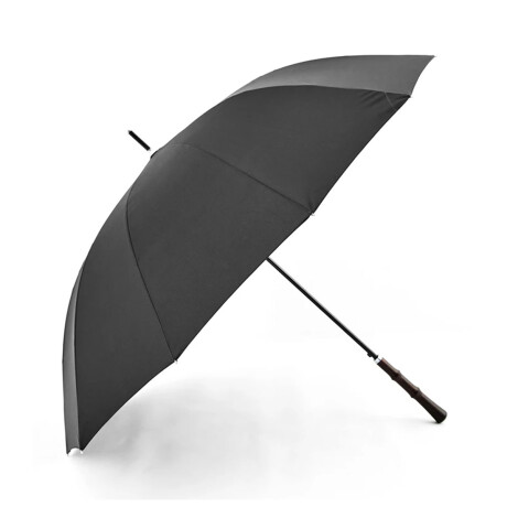 Paraguas Grande Largo Resistente Impermeable Mango Madera Negro