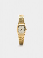 Reloj Cuadrado Con Pulsera De Acero Inoxidable dorado