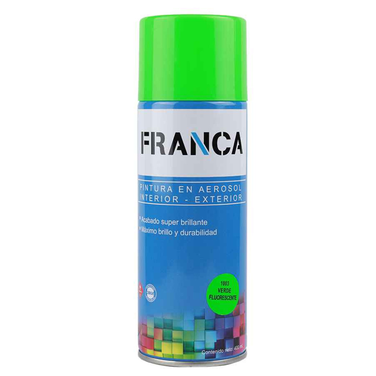 ESMALTE AEROSOL 400ML VERDE FLUORESCENTE REF.1003 FRANCA ++ - N/a 