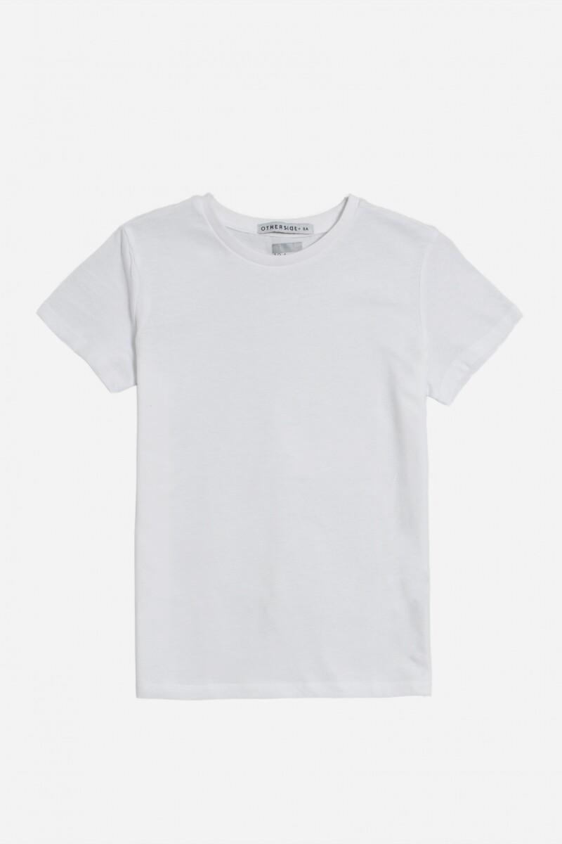T-shirt manga corta lisa - Blanco 