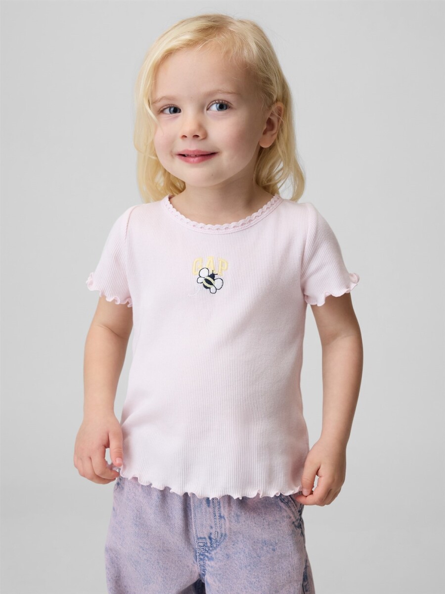 Remera Logo Gap Rib Toddler Niña - Cherry Blossom Floral 