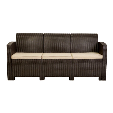 SET DE LIVING EXTERIOR POLIPROPILENO MARRON TROPEA II