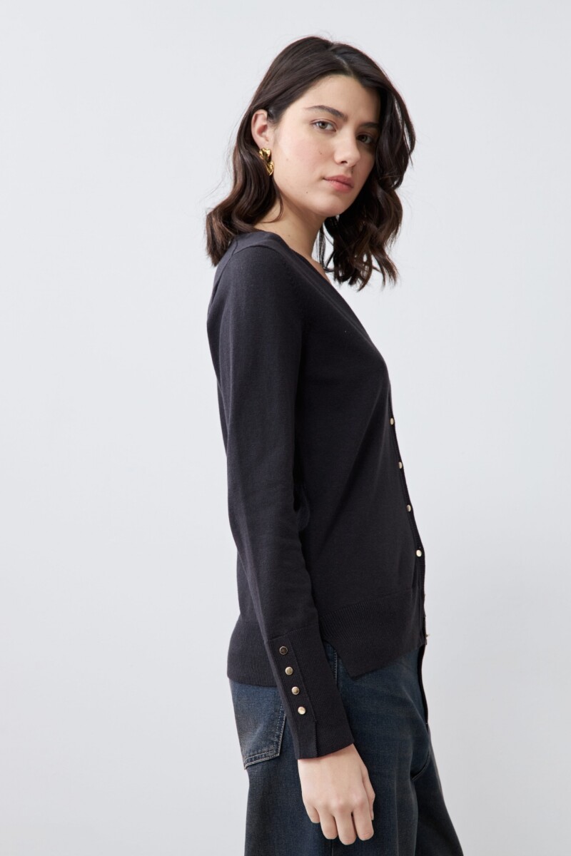 Cardigan escote V negro