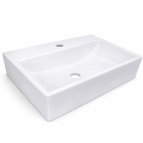 Bacha de apoyo rectangular 52x36 cm c/mesa Blanco Brillo Dmc Bacha De Apoyo Rectangular 52x36 Cm C/mesa Blanco Brillo Dmc