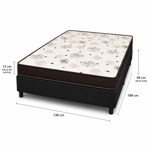 Sommier Dorado 2 Plazas Colchón Espuma Reversible Matelaseado 138 x 188 x 13 cm Sommier Dorado 2 Plazas Colchón Espuma Reversible Matelaseado 138 x 188 x 13 cm