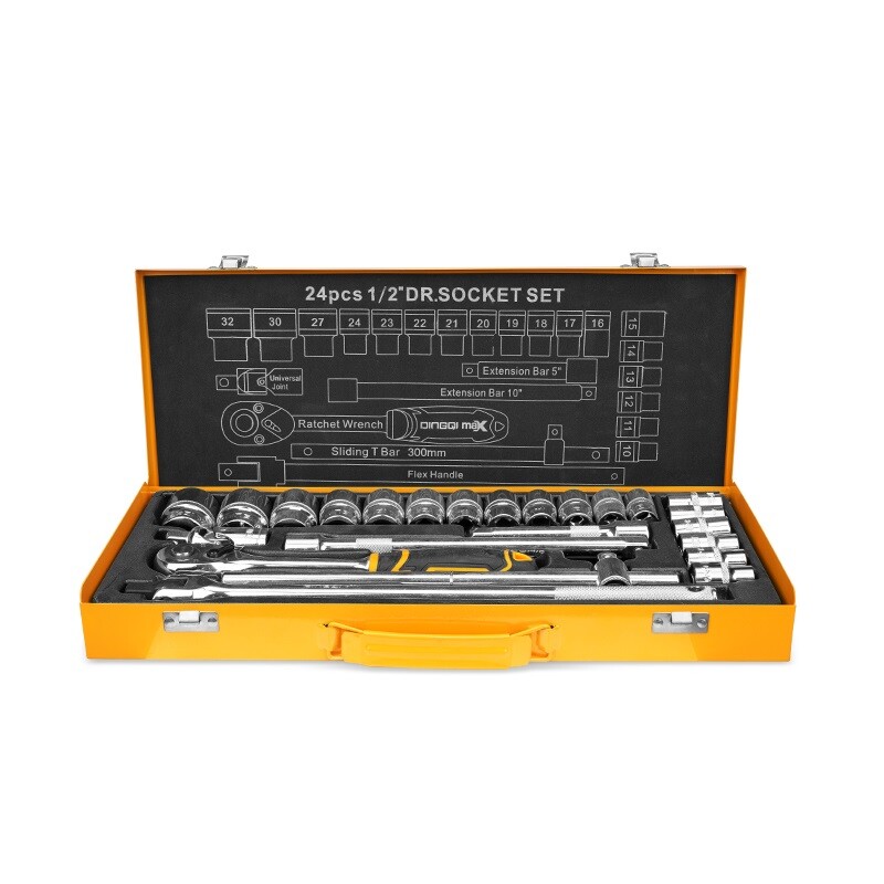 DINGQI JUEGO DE DADOS 24 PIEZAS INDUSTRIAL 1/2 PULGADA Dingqi Juego De Dados 24 Piezas Industrial 1/2 Pulgada