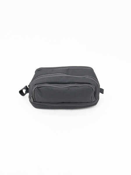 CARTUCHERA GRIS DOBLE CIERRE GRIS