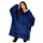 Buzo Canguro Oversize Manta Polar Afelpada Corderito Capucha Azul