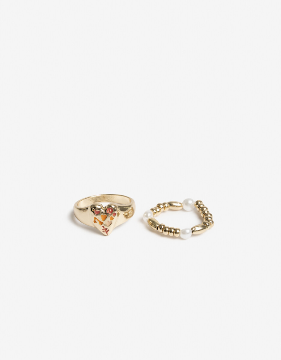 Set De Anillos Metal 